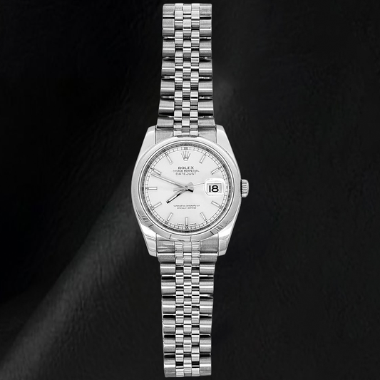 Orologio da uomo da uomo Rolex Datejust Chiusura nascosta quadrante argento cinturino giubilare nascosto
