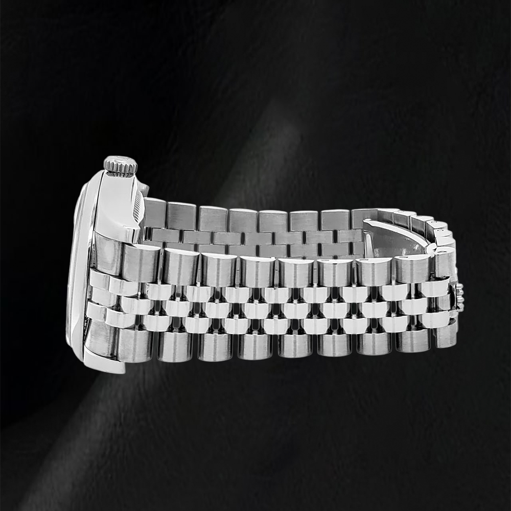 Orologio da uomo da uomo Rolex Datejust Chiusura nascosta quadrante argento cinturino giubilare nascosto