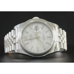 Orologio da uomo da uomo Rolex Datejust Chiusura nascosta quadrante argento cinturino giubilare nascosto