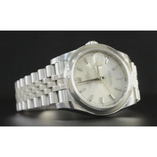 Orologio da uomo da uomo Rolex Datejust Chiusura nascosta quadrante argento cinturino giubilare nascosto