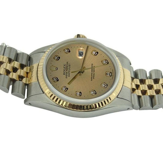 Orologio in acciaio inossidabile e datario giallo