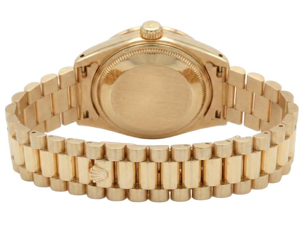 Orologio presidenziale con lunetta in diamanti e quadrante in oro champagne con data