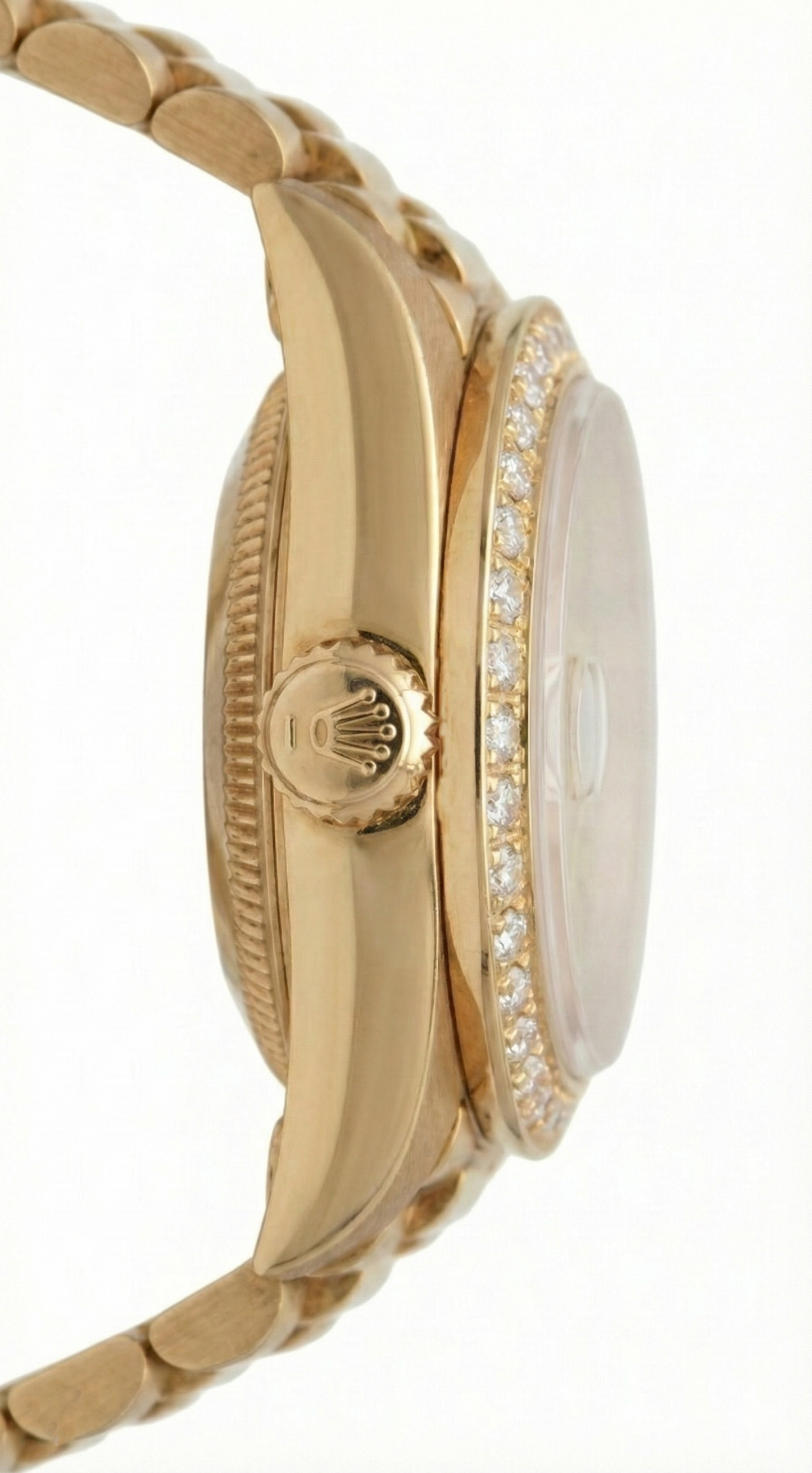 Orologio presidenziale in oro arabo champagne con lunetta in diamanti Rolex Datejust
