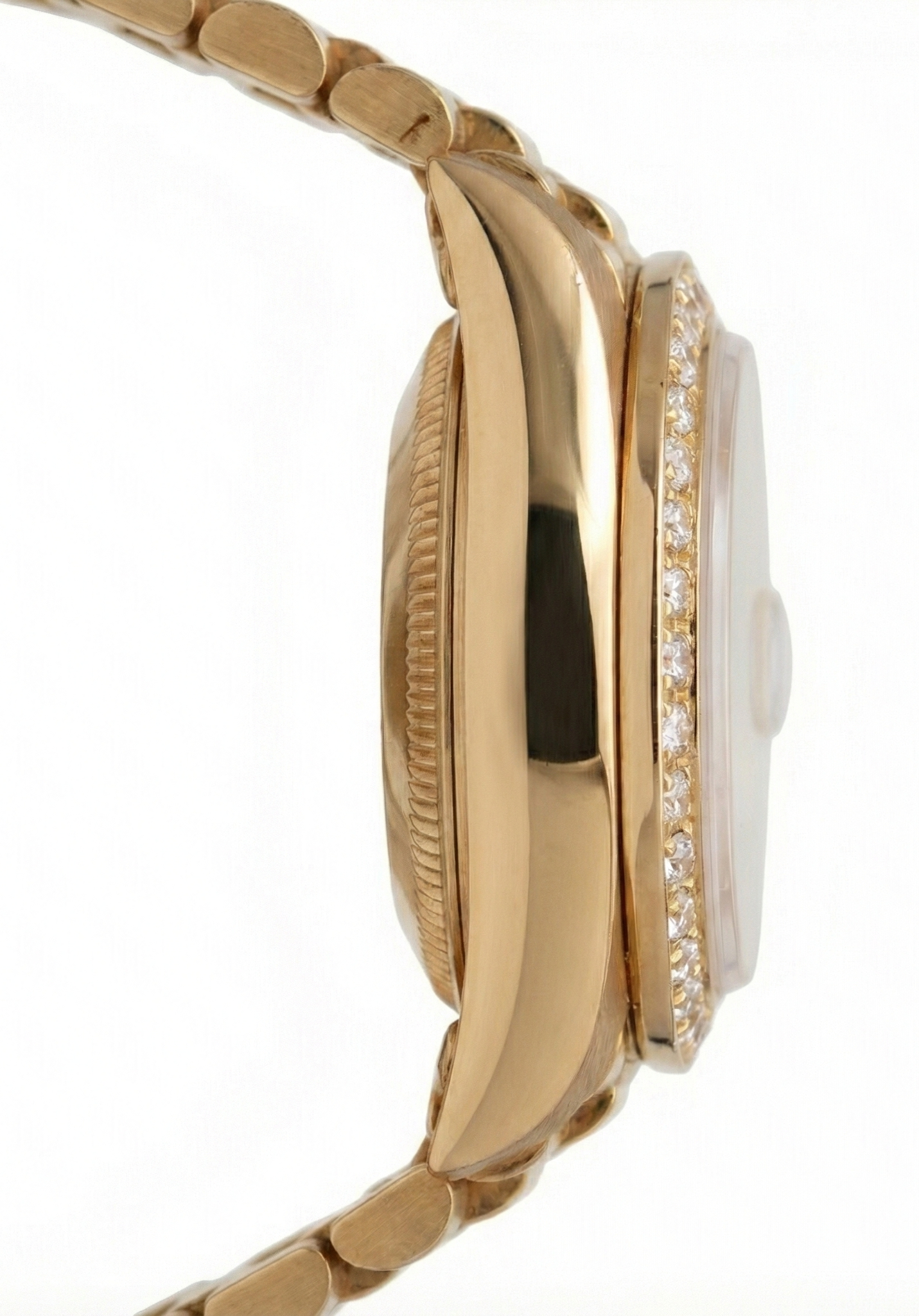 Orologio presidenziale in oro arabo champagne con lunetta in diamanti Rolex Datejust