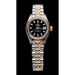 Orologio signora Rolex Datejust 26 mm bicolore con quadrante nero
