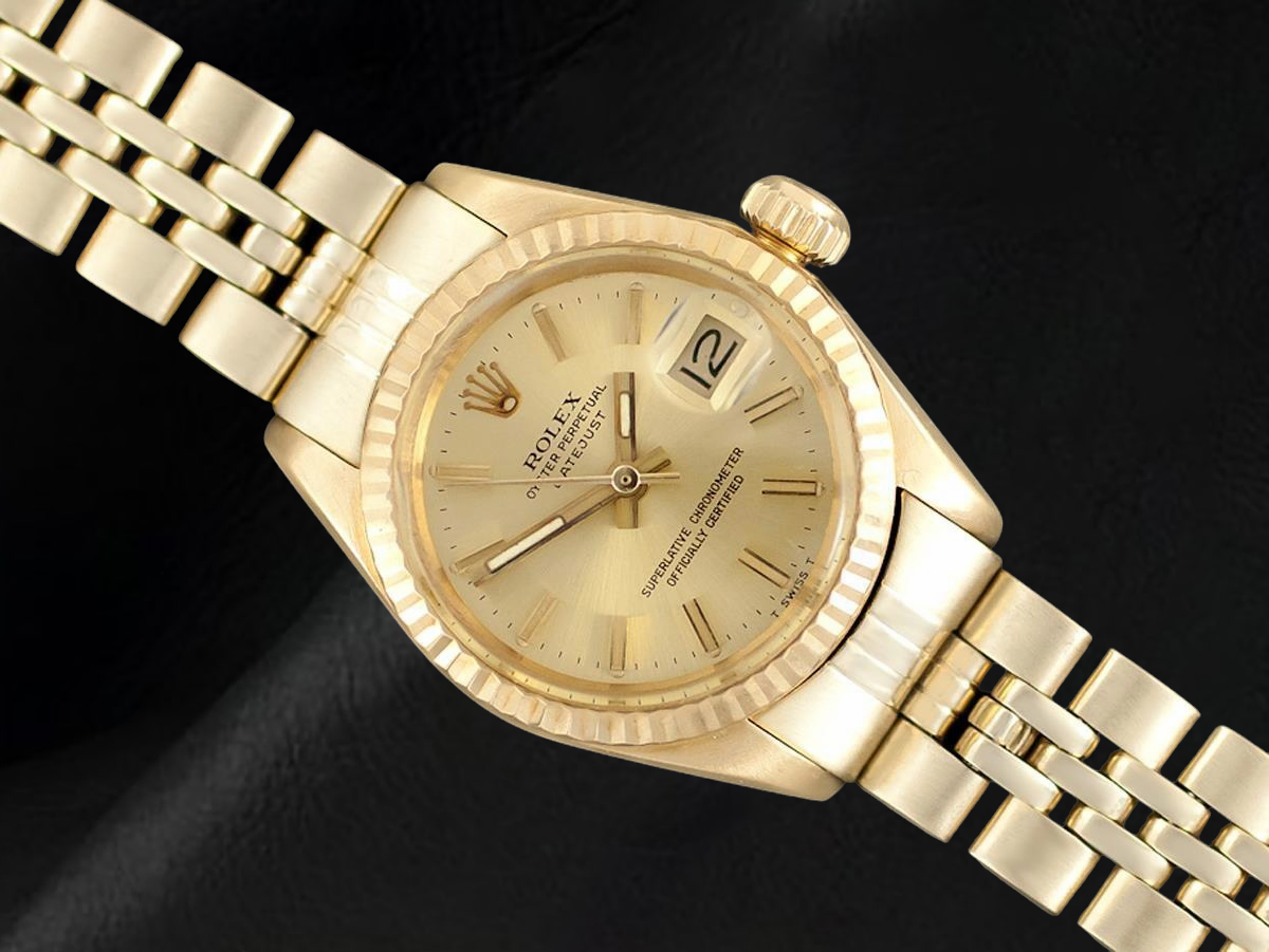 Orologio da donna Rolex Datejust President Style 26 mm in oro giallo