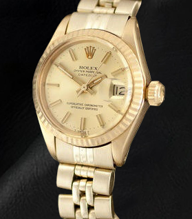 Orologio da donna Rolex Datejust President Style 26 mm in oro giallo