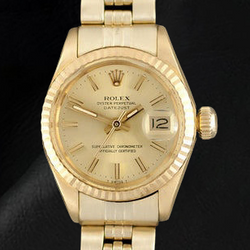 Orologio da donna Rolex Datejust President Style 26 mm in oro giallo