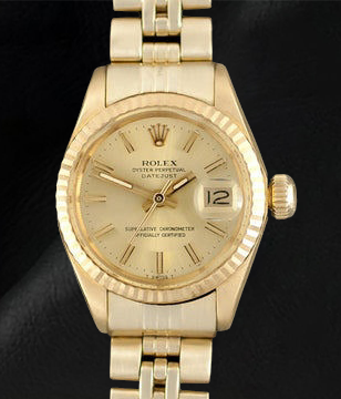 Orologio da donna Rolex Datejust President Style 26 mm in oro giallo