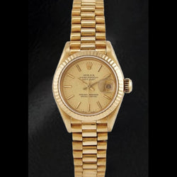 Orologio da donna Rolex Datejust Stile presidenziale 26 mm quadrante champagne oro giallo