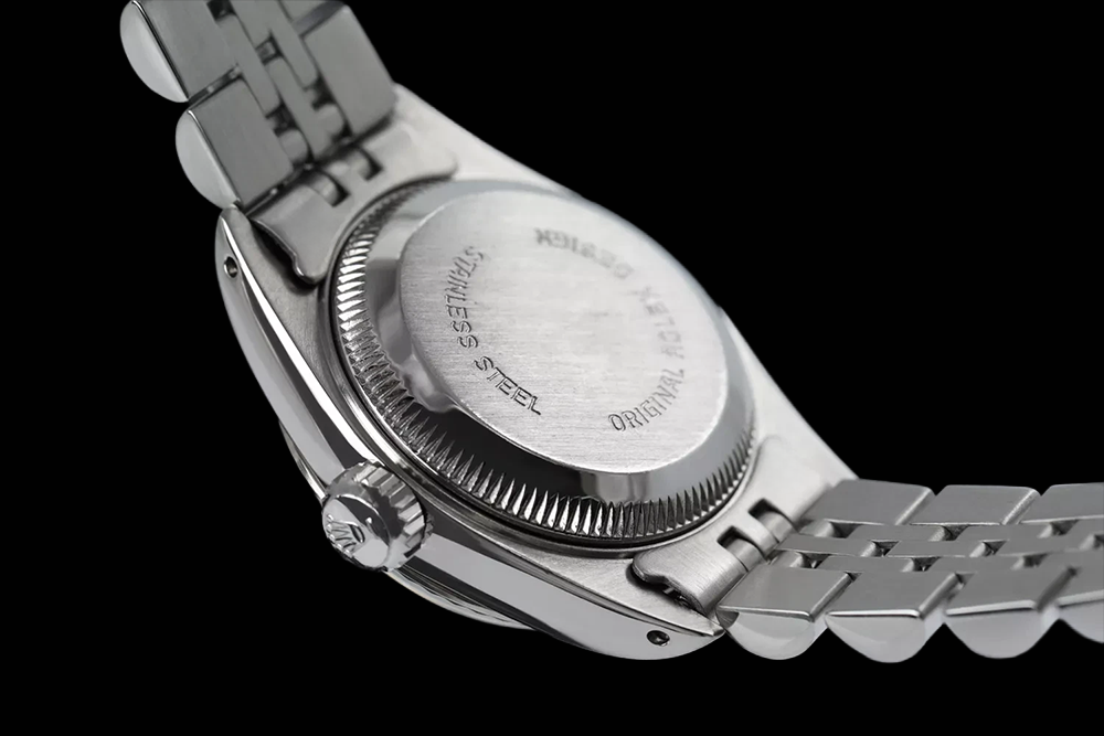 Orologio da donna Rolex Datejust con cinturino giubileo in acciaio inossidabile nero doppio