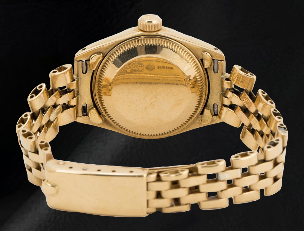 Orologio da donna in oro giallo con quadrante champagne Rolex Datejust da 26 mm