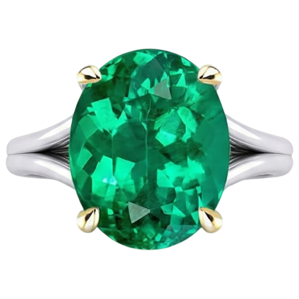 Smeraldo Fine Anello Pietra Colorata – vista laterale