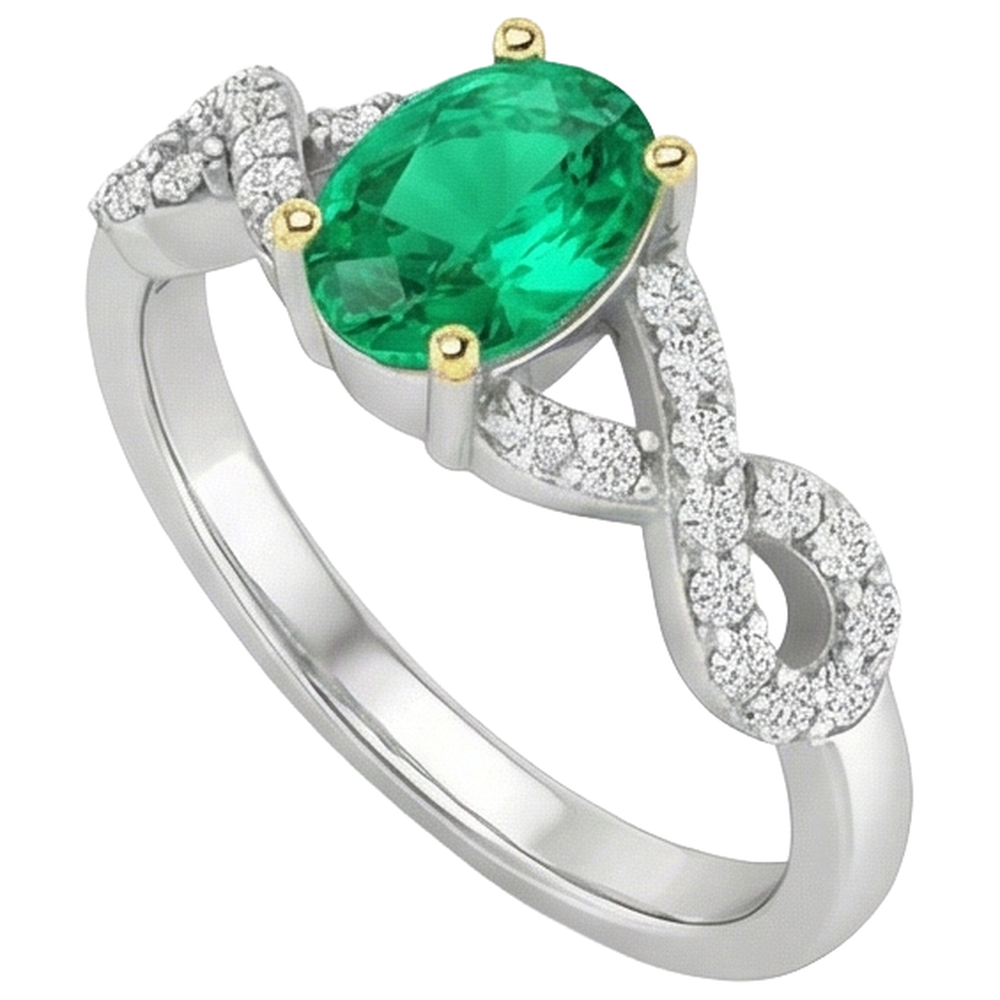 Smeraldo Fine Anello Pietra Colorata – vista laterale