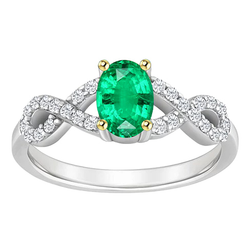 Smeraldo Fine Anello Anniversario Anello Pietra Colorata – 1