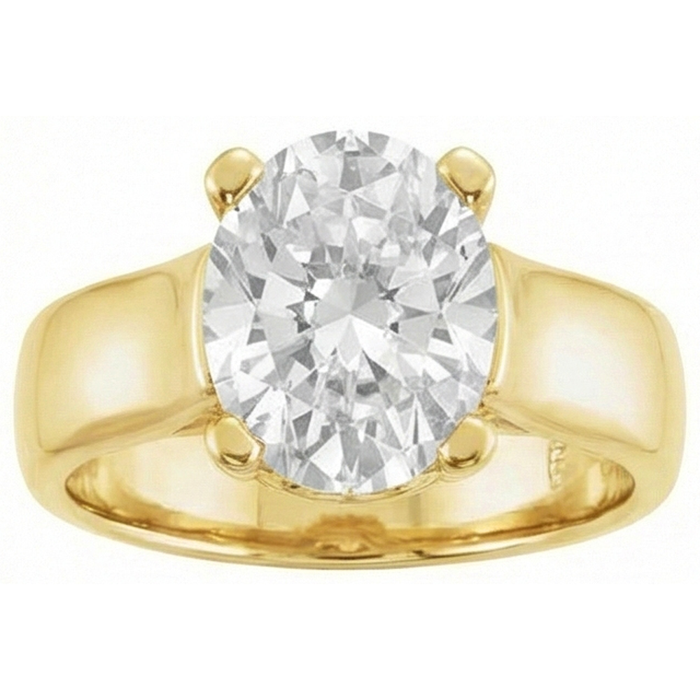 Diamante Solitario di Fidanzamento 5 carati Oro Giallo 14K – vista laterale