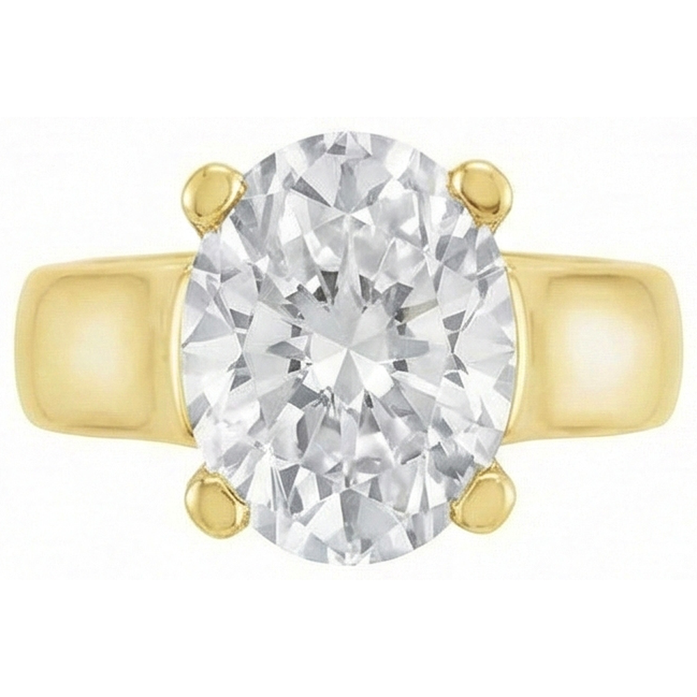 Diamante Solitario di Fidanzamento 5-carati Oro Giallo 14K – vista angolare