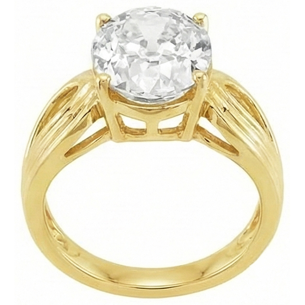 Anello Monopietra Oro Giallo 14K con Brillante – vista laterale