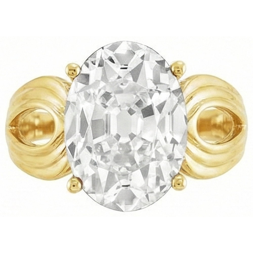 Brillante Anello Monopietra 5 carati Oro Giallo 14K – vista angolare
