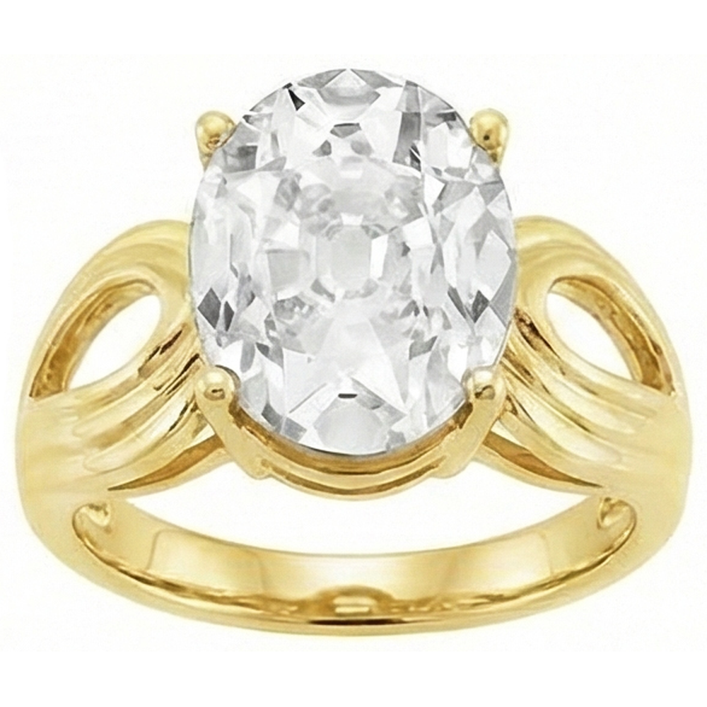 Anello Monopietra Oro Giallo 14K con Brillante – vista profilo