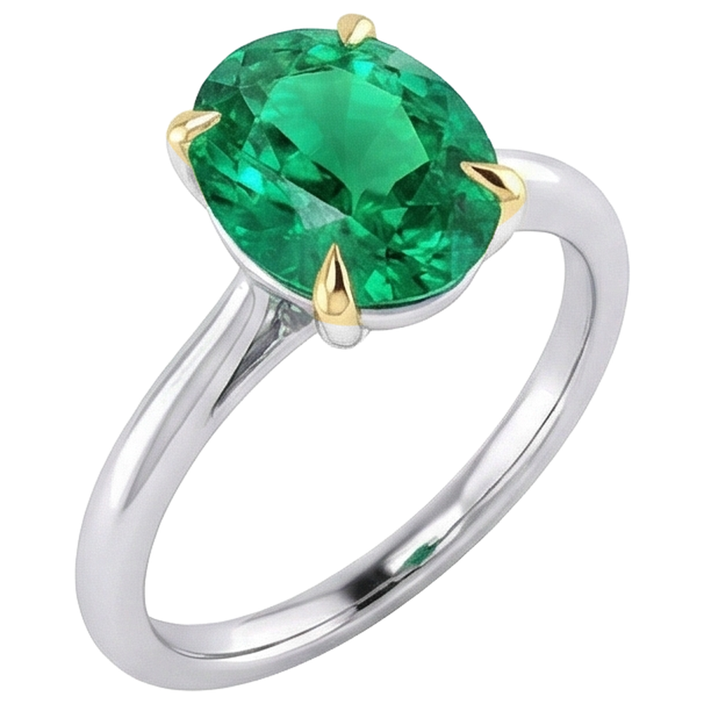 Smeraldo Fine Anello Pietra Colorata – vista laterale