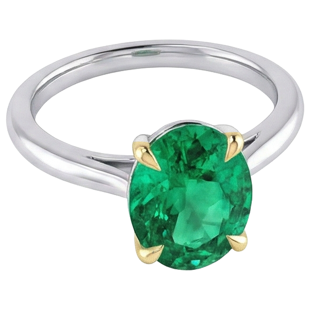 Smeraldo Fine Anello Pietra Colorata – vista angolare