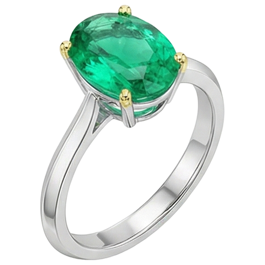Smeraldo Fine Anello con Pietra Preziosa – vista frontale