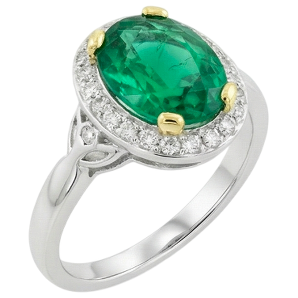 Smeraldo Fine Anello con Pietra Preziosa – vista frontale