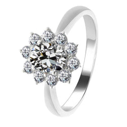 Diamante Fine Anello di Fidanzamento Halo fatto a mano 2 carati