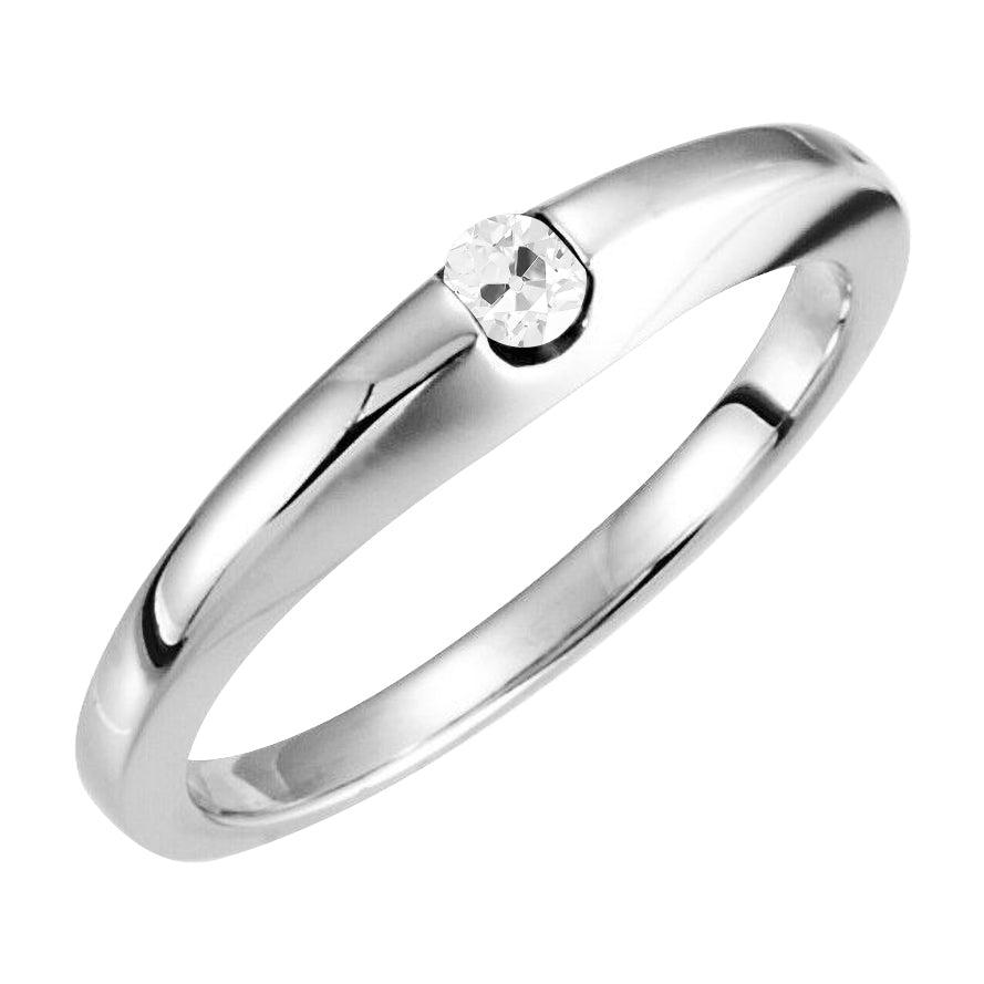 Anello Monopietra Oro Bianco 14K con Brillante – vista principale