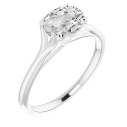 Oro Bianco 14K Cuscino Antico Diamante Fine Anello Solitario 3
