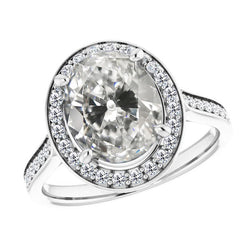 Diamante Fine Anello Solitario con Accenti fatto a mano 5,50