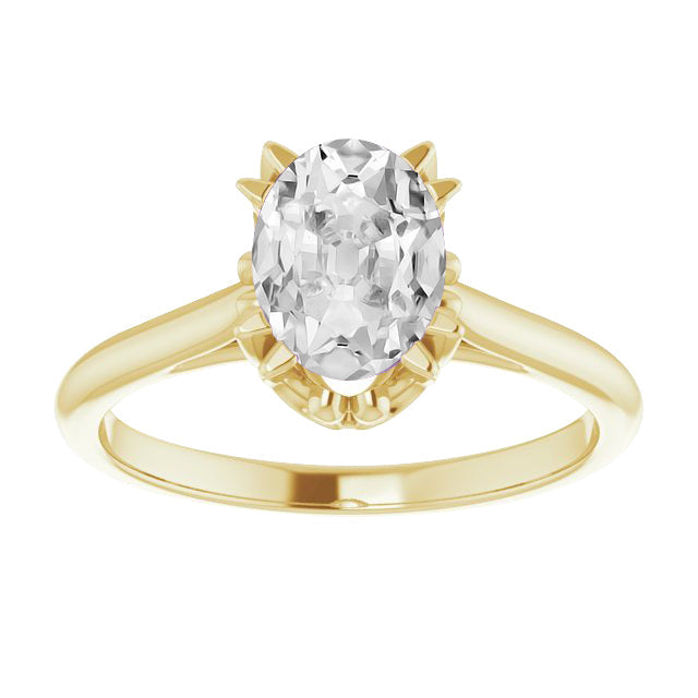 Brillante Anello Solitario 4-carati Oro Giallo 14K – vista principale