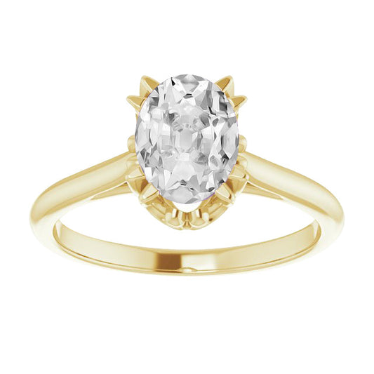 Brillante Anello Solitario 4-carati Oro Giallo 14K – vista principale