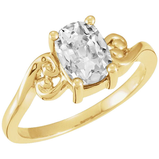 Anello Solitario Oro Giallo 14K con Diamante Fine – vista principale