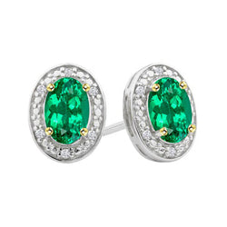 Taglio Ovale Smeraldo Colombiano Gemstone Earring – 1,50 carati