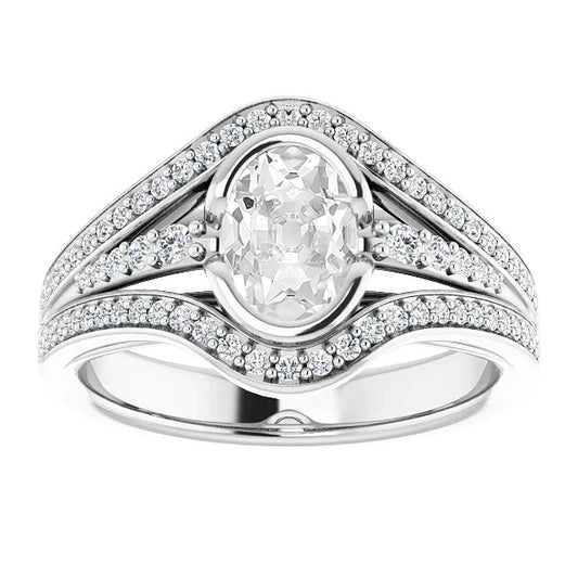 Anello di Fidanzamento Halo Oro 14 Carati Bianco con Brillante – vista principale