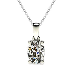 Taglio Old Mine Diamante Fine Pendente – 2 carati in Oro Bianco