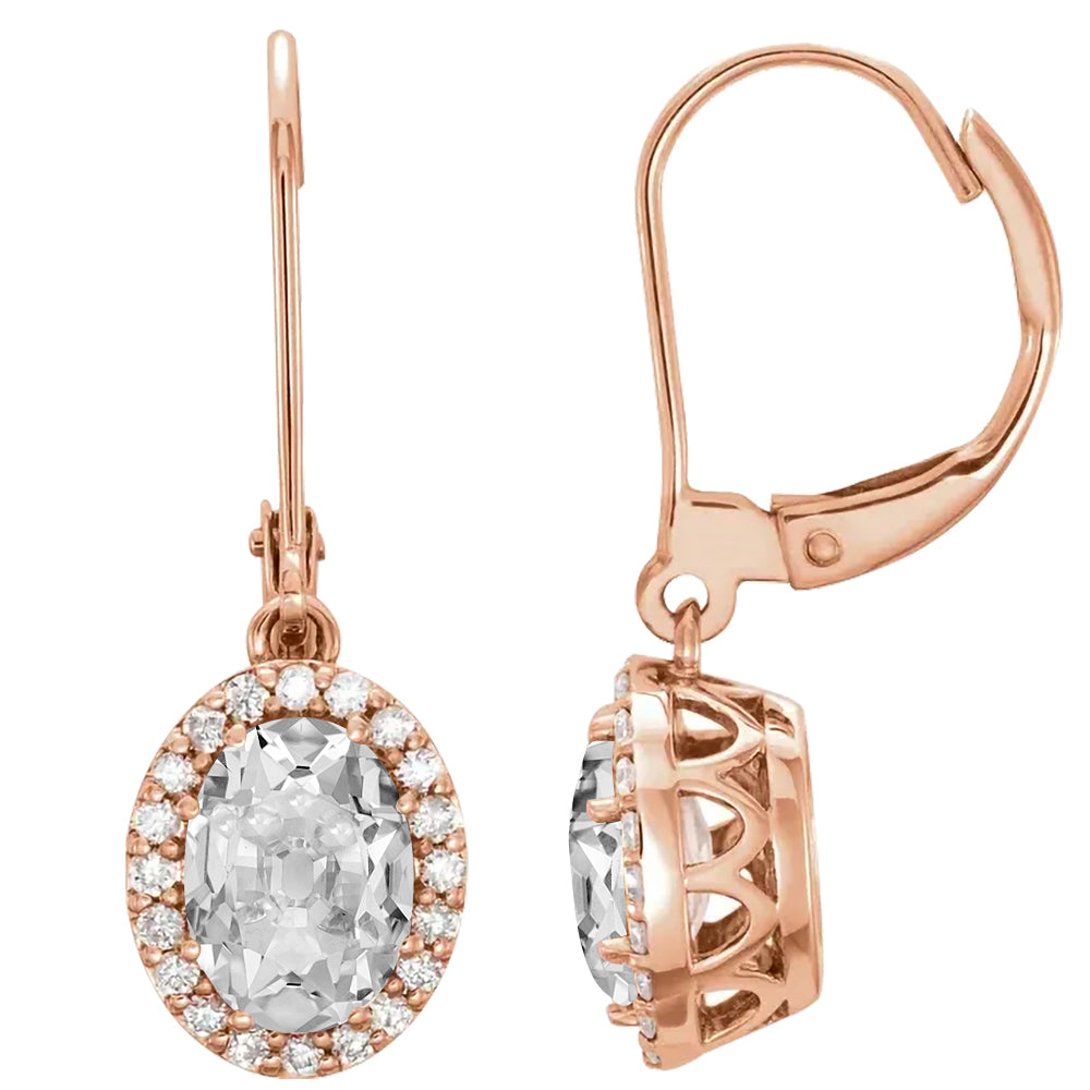 Diamante Fine Orecchini Pendenti 3 carati Oro Rosa 14K – vista principale