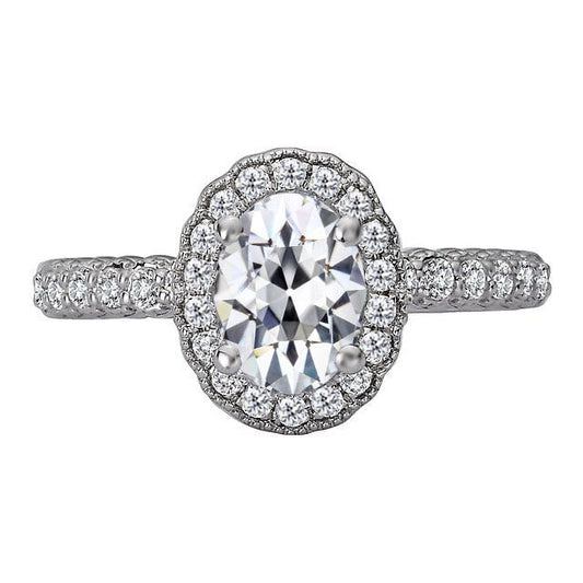 Artigianale Diamante Fine Anello Halo 4 carati – vista principale