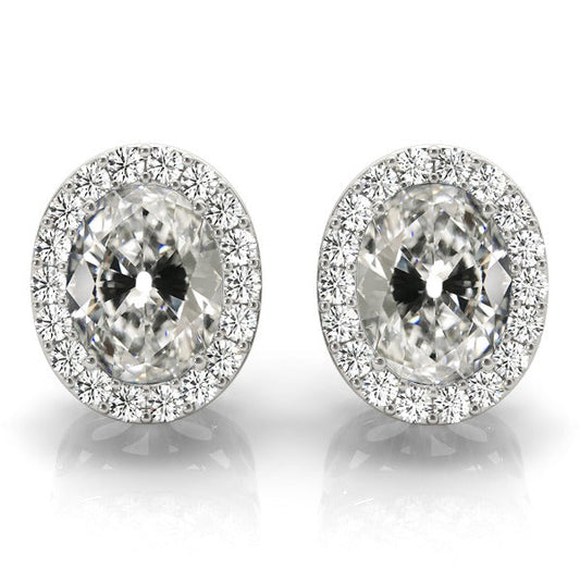 Orecchini Oro Bianco 14K con Diamante Fine – vista principale