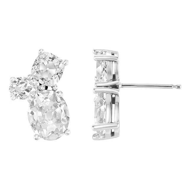 Diamante Orecchini 10 carati Oro Bianco 14K – vista frontale