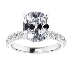 Anello Solitario con Accenti Oro Bianco 14K con Diamante – 4