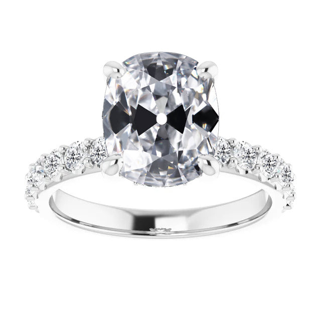 Su misura Diamante Anello Solitario con Accenti 4 carati – vista principale