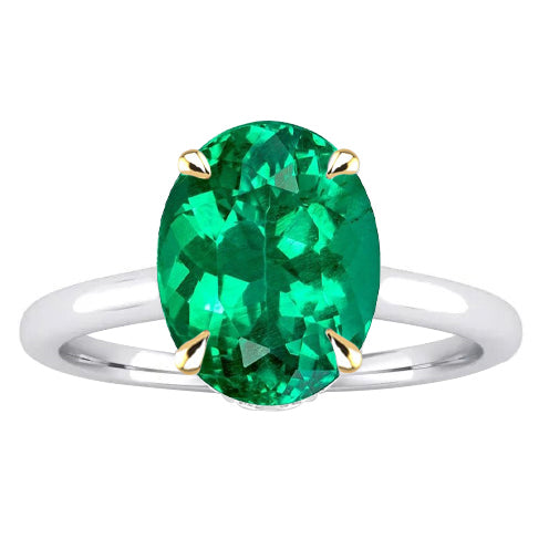 Anello con Gemma Oro Due Toni 14K con Smeraldo – vista principale