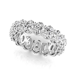 Ovale Diamante Fine Eternity Band in Oro 14 Carati Bianco – 5,28