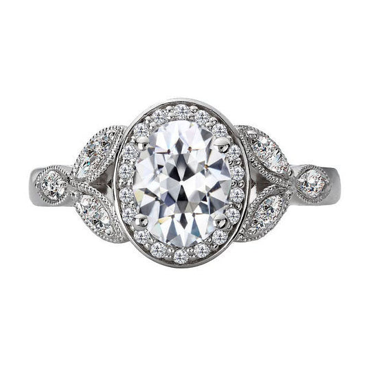 Brillante Anello Halo 3,50 carati Oro Bianco 14K – vista principale