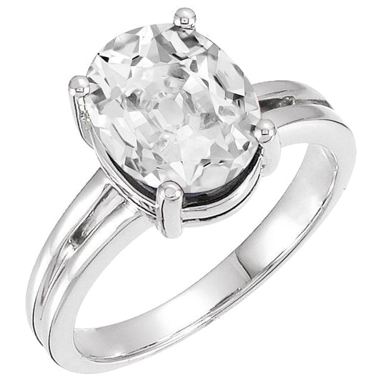 Brillante Anello Solitario 5 carati Oro 14 Carati Bianco – vista principale
