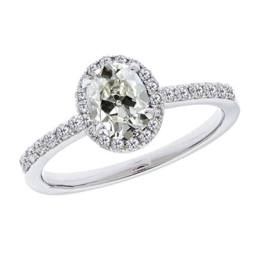 Anello Halo Oro Bianco 14K con Diamante – vista principale