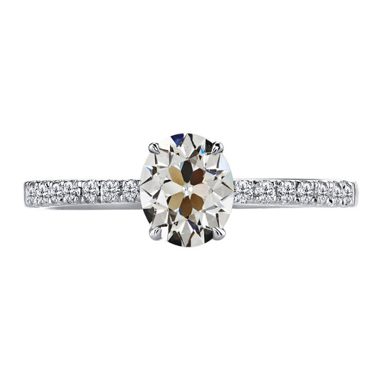 Anello Solitario con Accenti Oro 14 Carati Bianco con Diamante – vista principale